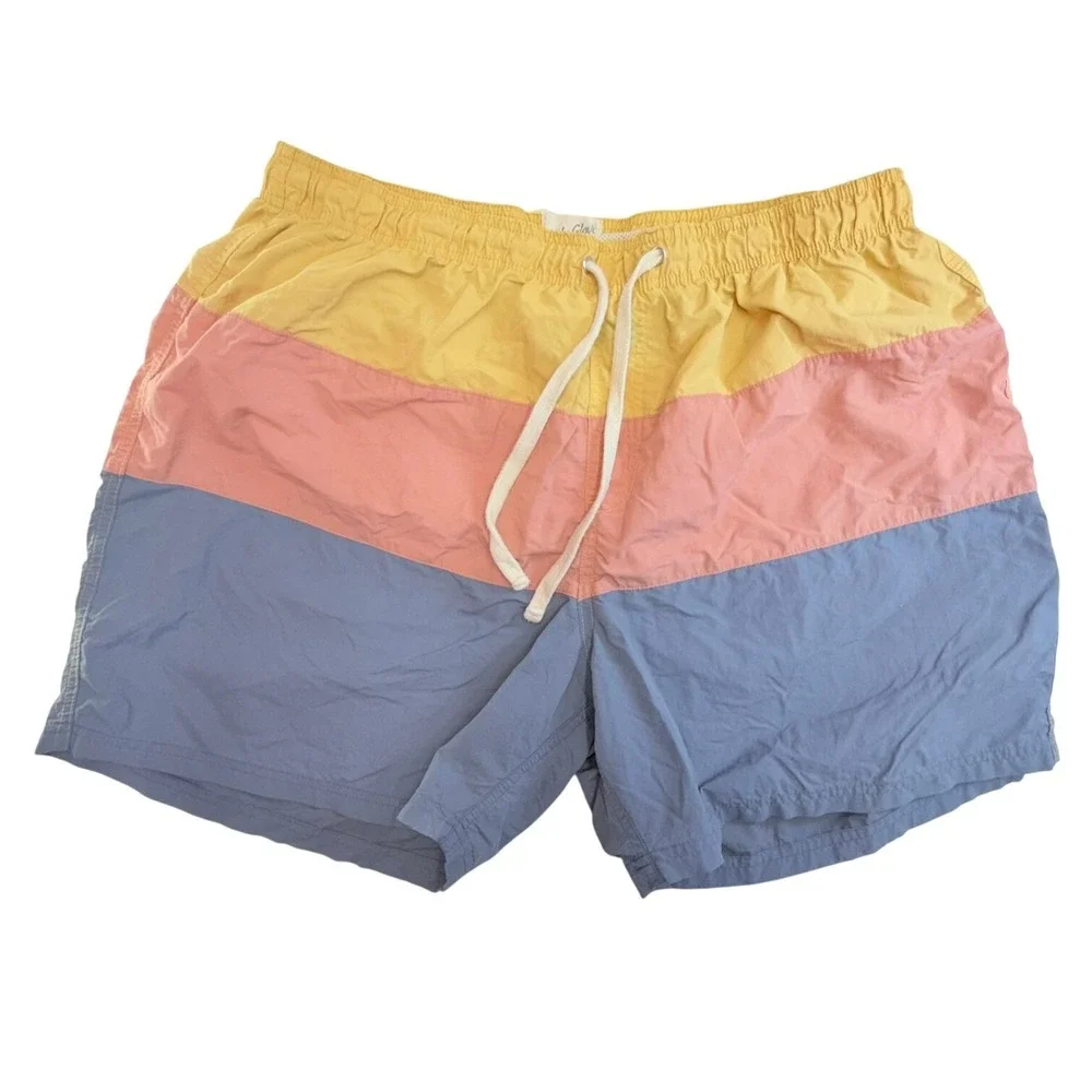 Body Glove Swim Trunks Mens XXL 38 Multicolor Vintage Colorblock Board‎ Shorts
